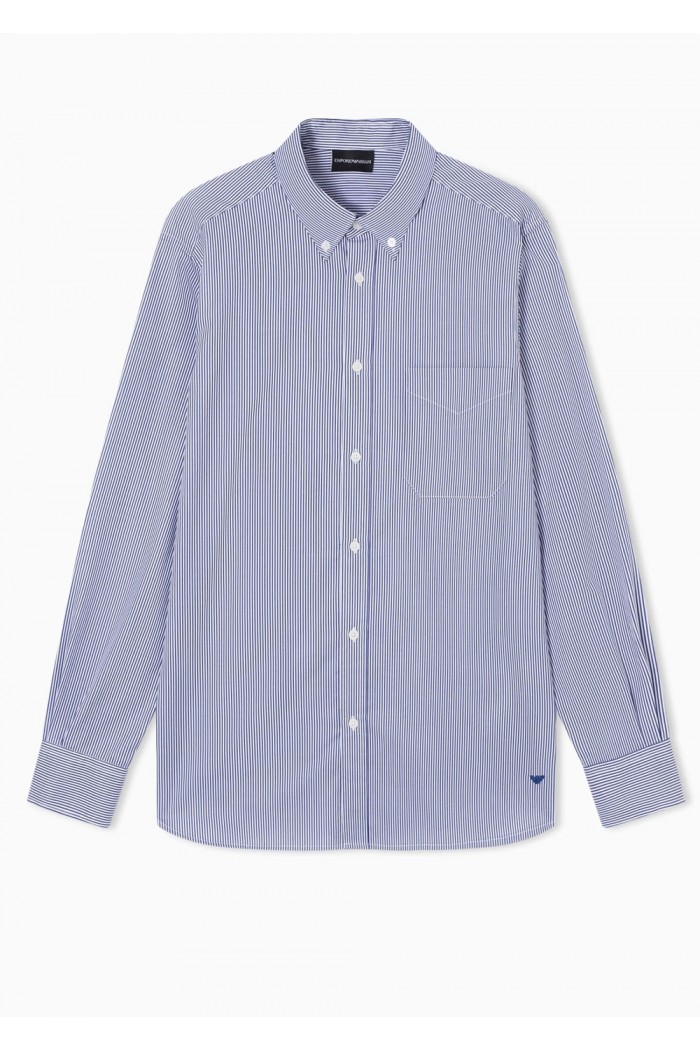 Travel Essential striped button-down shirt