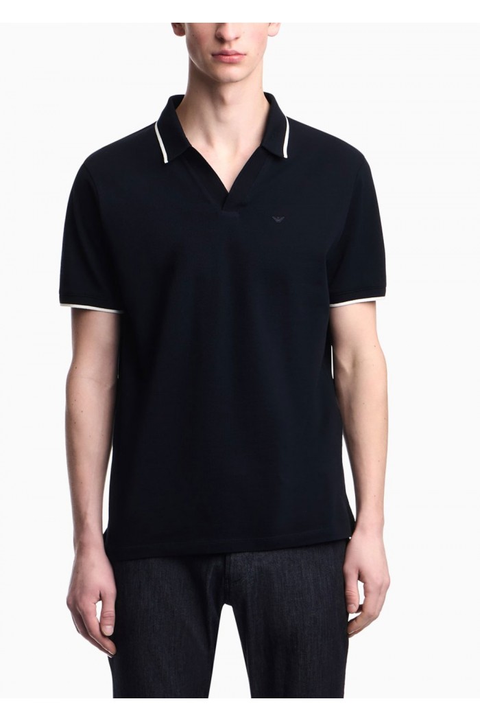 V-neck piqué polo shirt V-neck piqué polo shirt