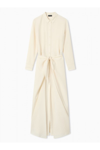 Two-piece-effect technical rayon dress