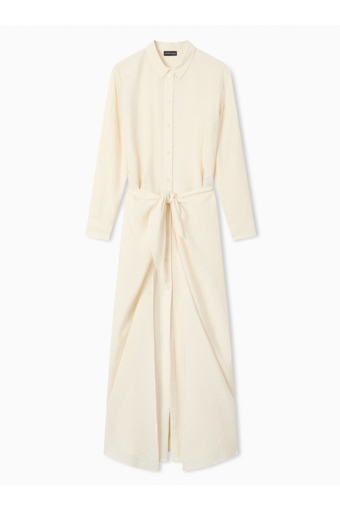 Two-piece-effect technical rayon dress
