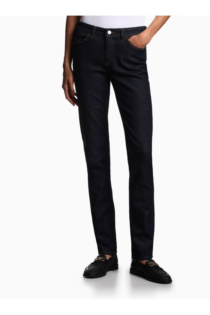 J18 high-rise skinny-leg jeans in comfort mercerised denim