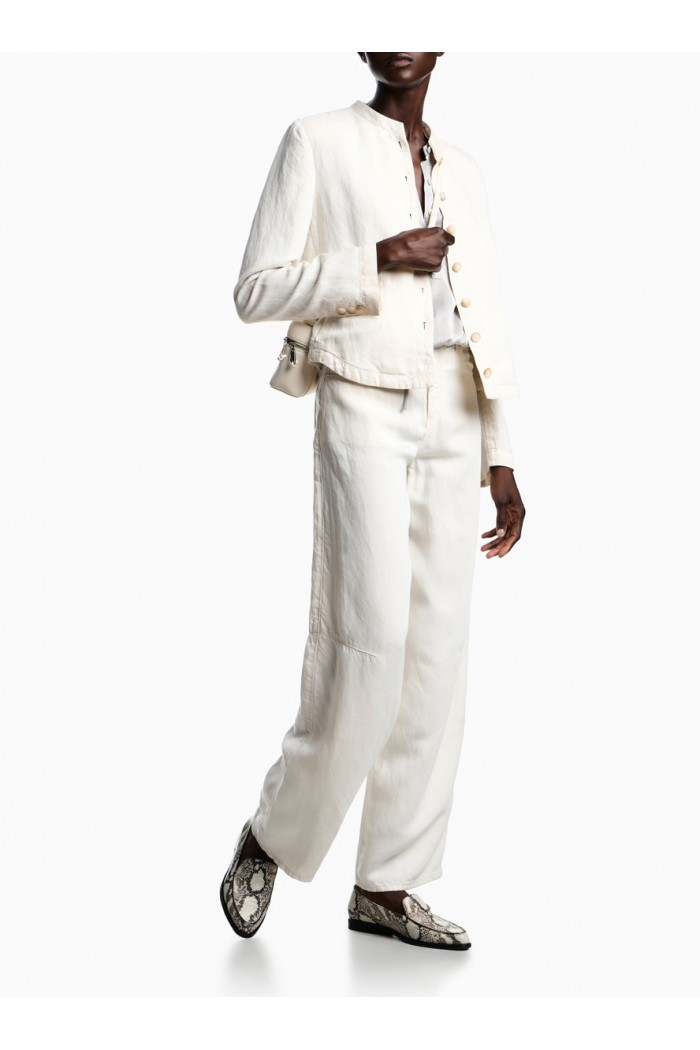 J3F garment-dyed linen and Lyocell trousers