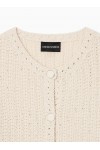 Check-effect knit jacket