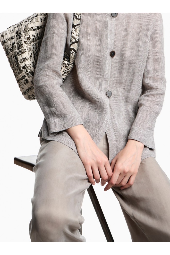 Elasticated-waist trousers in flowing washed Lyocell