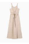 Twill crêpe sash dress