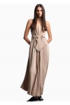 Twill crêpe sash dress