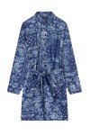 Bandana print chambray dress