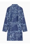 Bandana print chambray dress