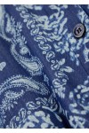 Bandana print chambray dress