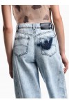 J3I relaxed-fit jeans in vintage look denim with eagle stencil