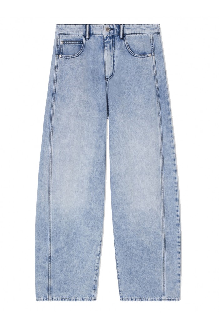 J3I relaxed-fit jeans in vintage look denim with eagle stencil