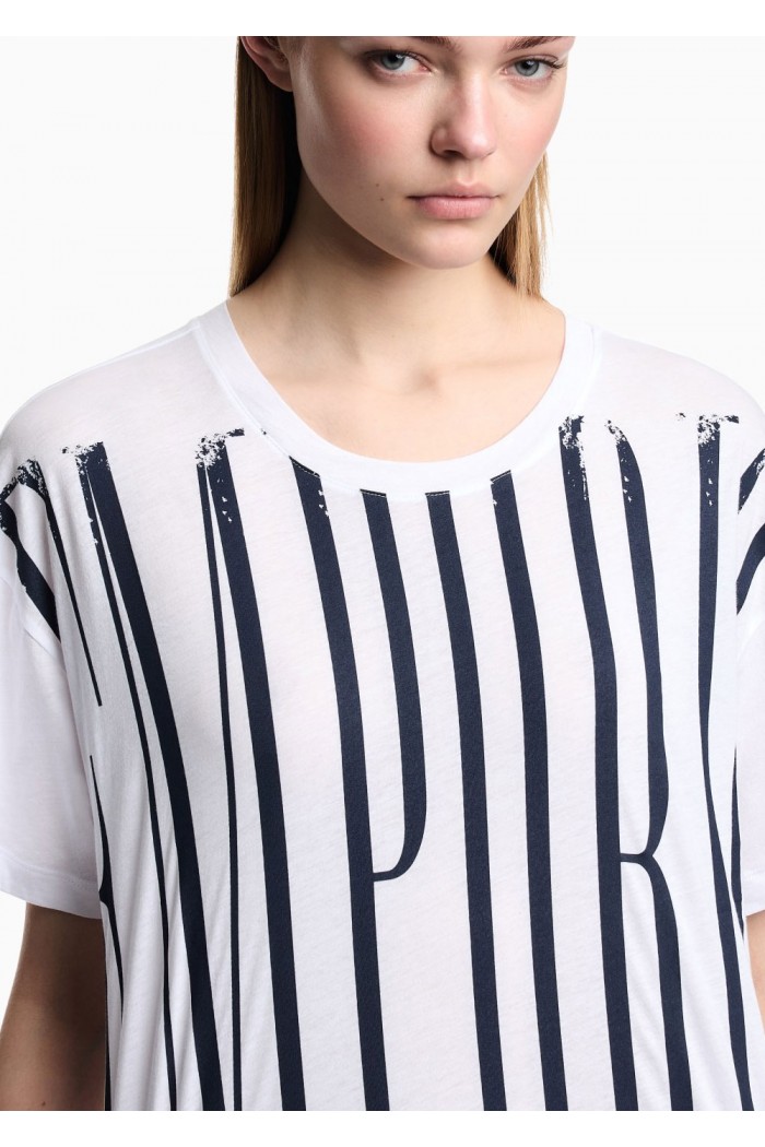 Lightweight jersey T-shirt with oversized Emporio lettering
