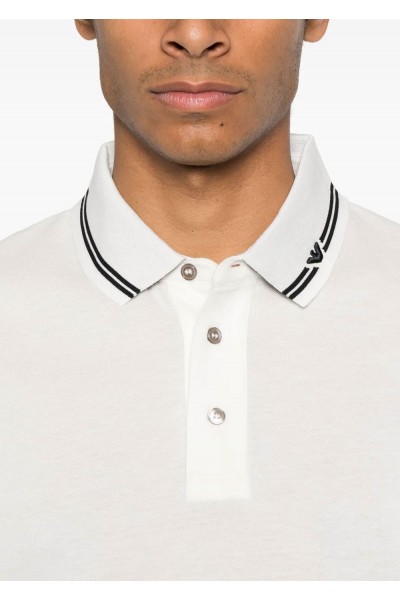 Piqué polo shirt with piped collar