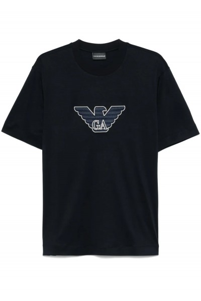 Jersey-Lyocell blend T-shirt with logo embroidery