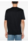 Lyocell-blend jersey T-shirt with all-over micro eagle embroidery