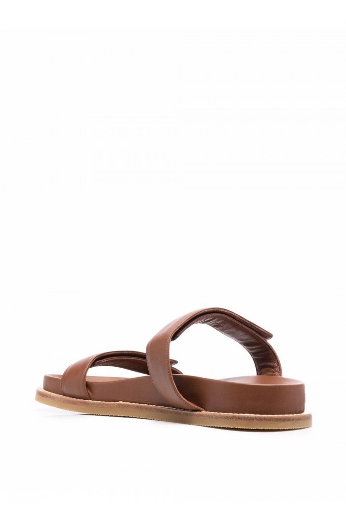 NAPPA LEATHER SANDALS WITH A DOUBLE BAND BUFF